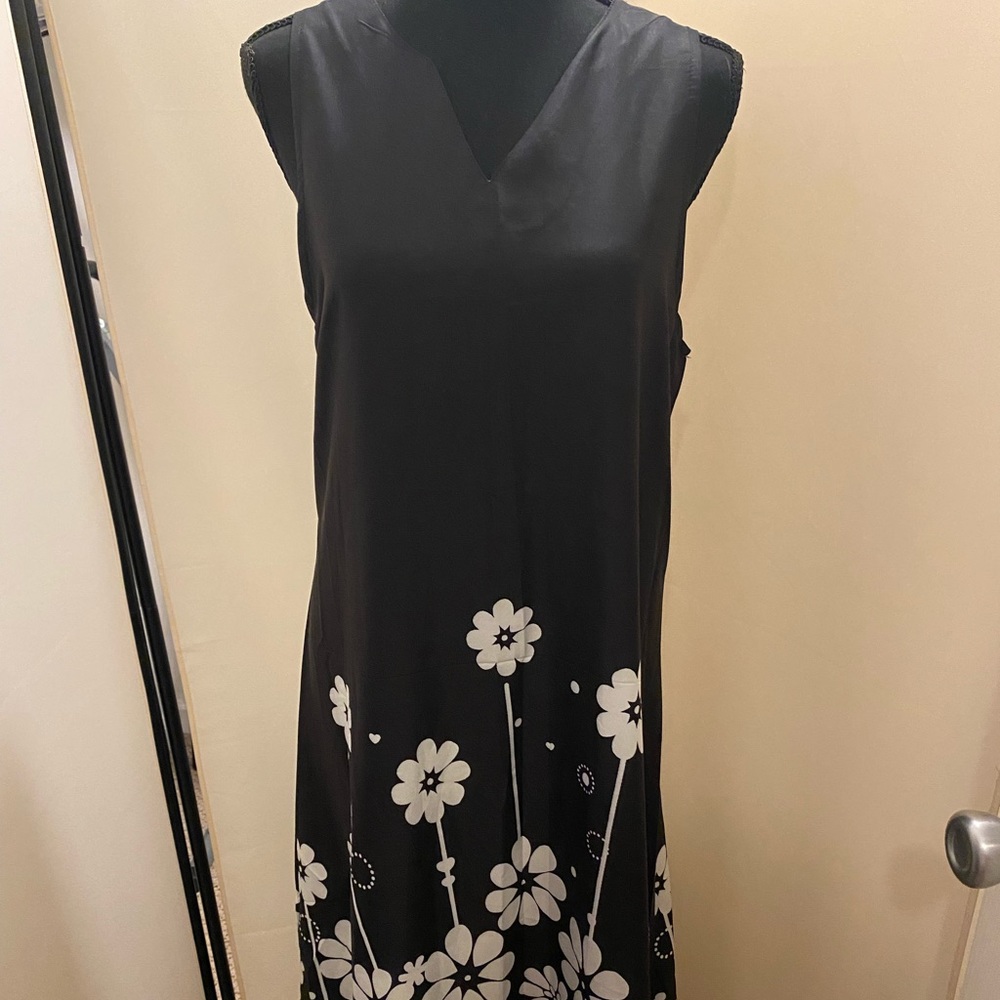 Black Floral Midi Dress